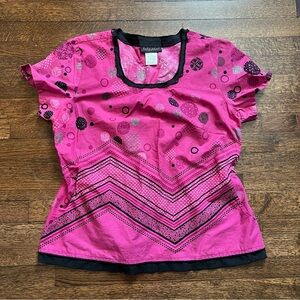 Baby phat dark pink print S/S top size XL